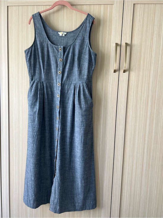 Boden Dresses & Skirts - Boden Sleeveless Button-Front Midi Dress in Chambray Blue 12L/UK 16L